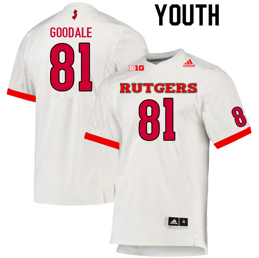 Youth #81 Zach Goodale Rutgers Scarlet Knights College Football Jerseys Sale-White